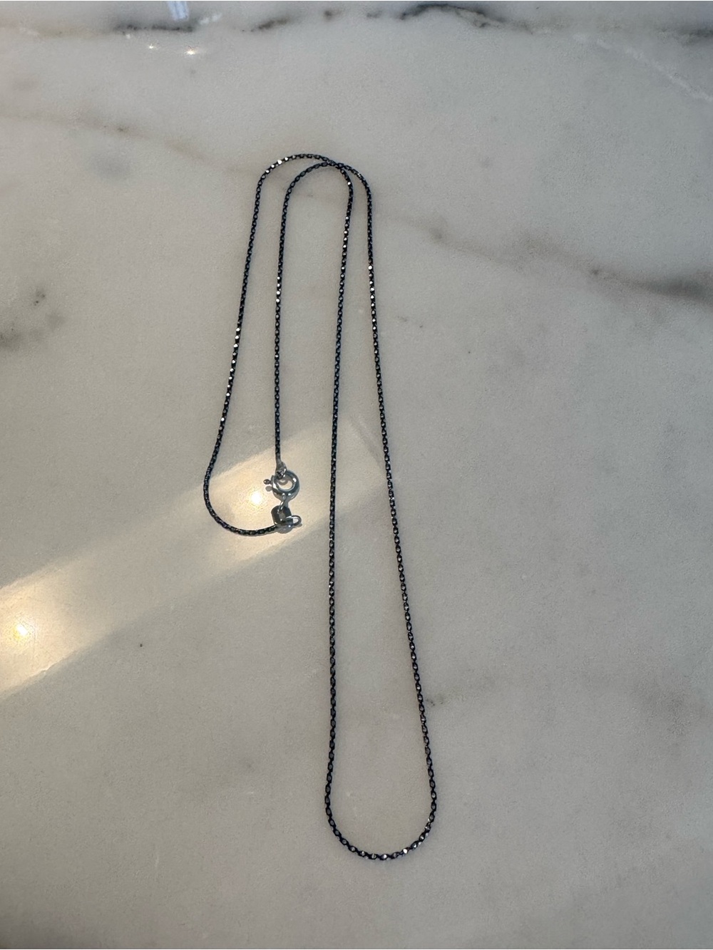 Women's Sterling Silver Black Chain Necklace